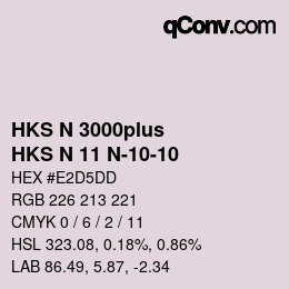 Code couleur: HKS N 3000plus - HKS N 11 N-10-10 | qconv.com