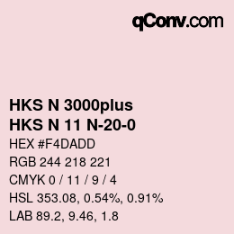 Farbcode: HKS N 3000plus - HKS N 11 N-20-0 | qconv.com