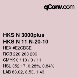 Código de color: HKS N 3000plus - HKS N 11 N-20-10 | qconv.com