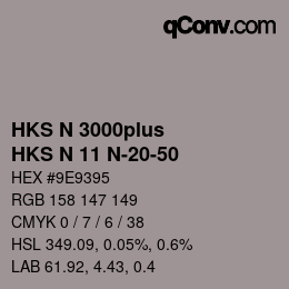 Código de color: HKS N 3000plus - HKS N 11 N-20-50 | qconv.com