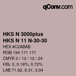 カラーコード: HKS N 3000plus - HKS N 11 N-30-30 | qconv.com