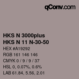 カラーコード: HKS N 3000plus - HKS N 11 N-30-50 | qconv.com