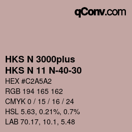 Code couleur: HKS N 3000plus - HKS N 11 N-40-30 | qconv.com