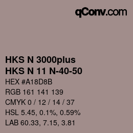 Color code: HKS N 3000plus - HKS N 11 N-40-50 | qconv.com