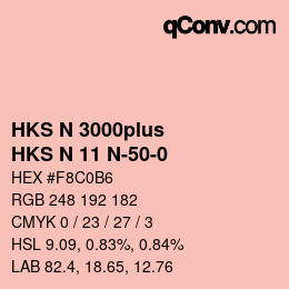 Color code: HKS N 3000plus - HKS N 11 N-50-0 | qconv.com