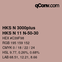 Color code: HKS N 3000plus - HKS N 11 N-50-30 | qconv.com