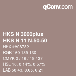 Farbcode: HKS N 3000plus - HKS N 11 N-50-50 | qconv.com
