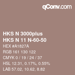 Color code: HKS N 3000plus - HKS N 11 N-60-50 | qconv.com