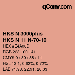 Código de color: HKS N 3000plus - HKS N 11 N-70-10 | qconv.com