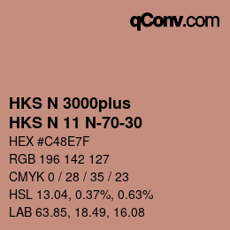 Color code: HKS N 3000plus - HKS N 11 N-70-30 | qconv.com