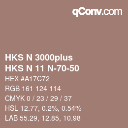 Farbcode: HKS N 3000plus - HKS N 11 N-70-50 | qconv.com