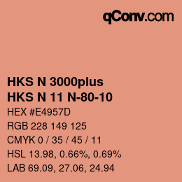 Código de color: HKS N 3000plus - HKS N 11 N-80-10 | qconv.com