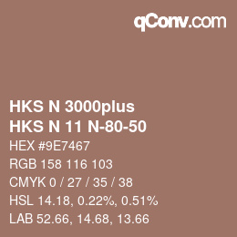 Color code: HKS N 3000plus - HKS N 11 N-80-50 | qconv.com