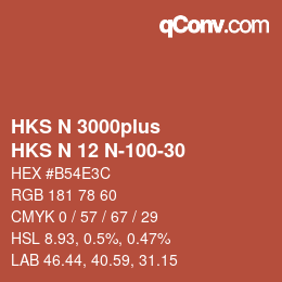 Code couleur: HKS N 3000plus - HKS N 12 N-100-30 | qconv.com