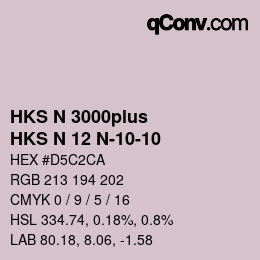Color code: HKS N 3000plus - HKS N 12 N-10-10 | qconv.com