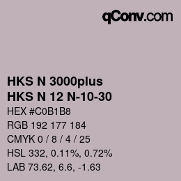 Code couleur: HKS N 3000plus - HKS N 12 N-10-30 | qconv.com