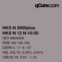 Color code: HKS N 3000plus - HKS N 12 N-10-50 | qconv.com