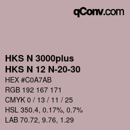 Código de color: HKS N 3000plus - HKS N 12 N-20-30 | qconv.com