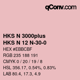 Color code: HKS N 3000plus - HKS N 12 N-30-0 | qconv.com