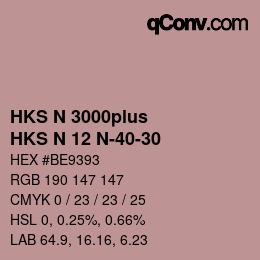 Color code: HKS N 3000plus - HKS N 12 N-40-30 | qconv.com