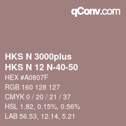 Color code: HKS N 3000plus - HKS N 12 N-40-50 | qconv.com