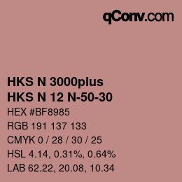 Color code: HKS N 3000plus - HKS N 12 N-50-30 | qconv.com