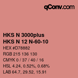 Color code: HKS N 3000plus - HKS N 12 N-60-10 | qconv.com