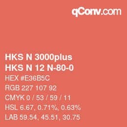 Color code: HKS N 3000plus - HKS N 12 N-80-0 | qconv.com