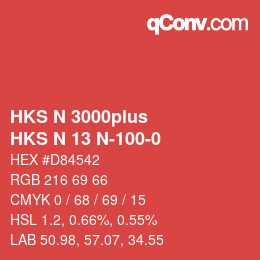 Código de color: HKS N 3000plus - HKS N 13 N-100-0 | qconv.com