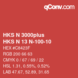 Código de color: HKS N 3000plus - HKS N 13 N-100-10 | qconv.com