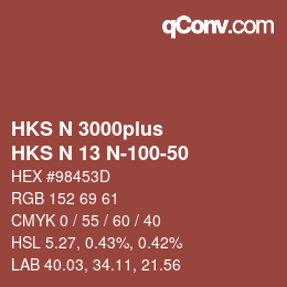 Farbcode: HKS N 3000plus - HKS N 13 N-100-50 | qconv.com
