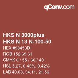 Color code: HKS N 3000plus - HKS N 13 N-100-50 | qconv.com