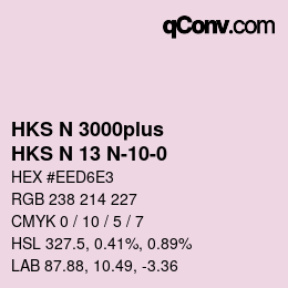 Color code: HKS N 3000plus - HKS N 13 N-10-0 | qconv.com