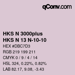 Código de color: HKS N 3000plus - HKS N 13 N-10-10 | qconv.com