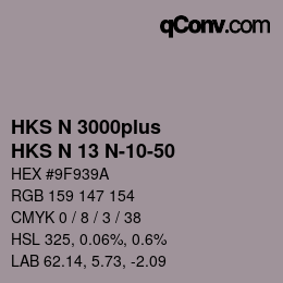 Color code: HKS N 3000plus - HKS N 13 N-10-50 | qconv.com