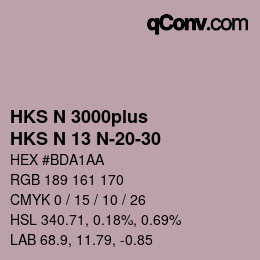 Code couleur: HKS N 3000plus - HKS N 13 N-20-30 | qconv.com