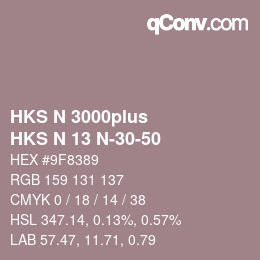 カラーコード: HKS N 3000plus - HKS N 13 N-30-50 | qconv.com