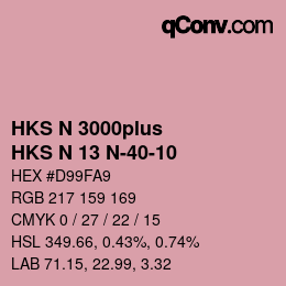 Color code: HKS N 3000plus - HKS N 13 N-40-10 | qconv.com