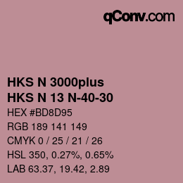 Código de color: HKS N 3000plus - HKS N 13 N-40-30 | qconv.com