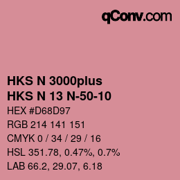 Color code: HKS N 3000plus - HKS N 13 N-50-10 | qconv.com