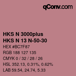 Farbcode: HKS N 3000plus - HKS N 13 N-50-30 | qconv.com