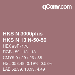Farbcode: HKS N 3000plus - HKS N 13 N-50-50 | qconv.com