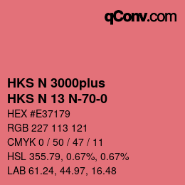 Farbcode: HKS N 3000plus - HKS N 13 N-70-0 | qconv.com