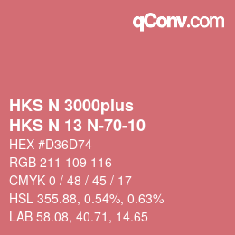 Farbcode: HKS N 3000plus - HKS N 13 N-70-10 | qconv.com
