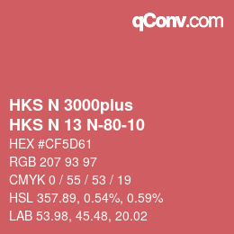 Color code: HKS N 3000plus - HKS N 13 N-80-10 | qconv.com