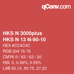 Código de color: HKS N 3000plus - HKS N 13 N-90-10 | qconv.com