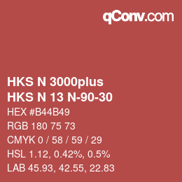Color code: HKS N 3000plus - HKS N 13 N-90-30 | qconv.com
