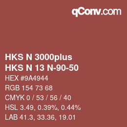 カラーコード: HKS N 3000plus - HKS N 13 N-90-50 | qconv.com