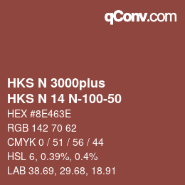 Código de color: HKS N 3000plus - HKS N 14 N-100-50 | qconv.com