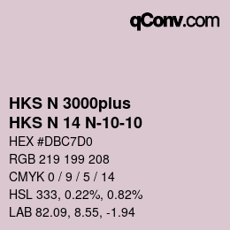 Código de color: HKS N 3000plus - HKS N 14 N-10-10 | qconv.com